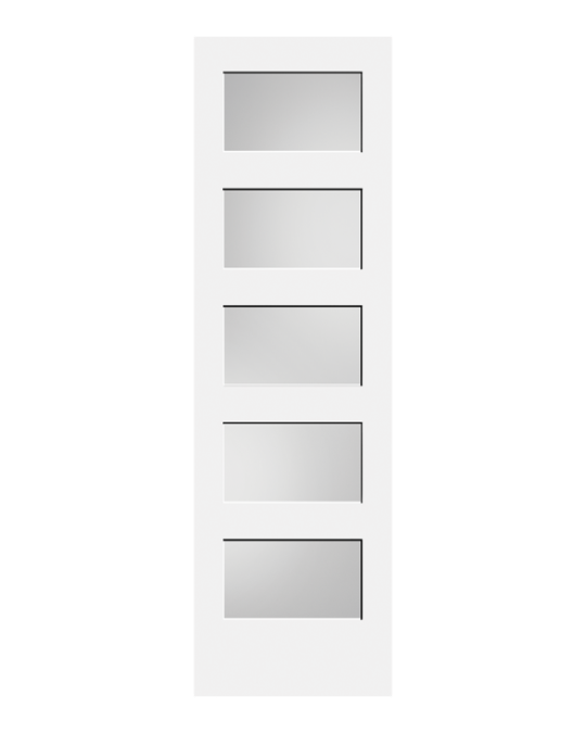 5 Lite Privacy Shaker Primed Interior Door