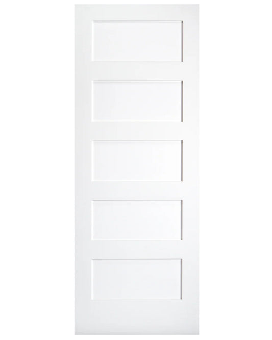 5 Panel Shaker Primed Solid Core Interior Door